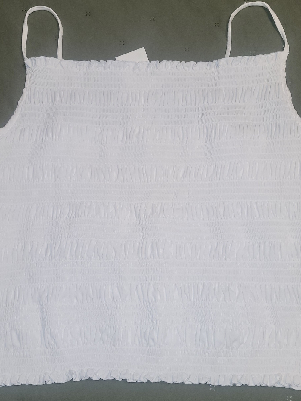 H&M White Smocked Waistband Tank